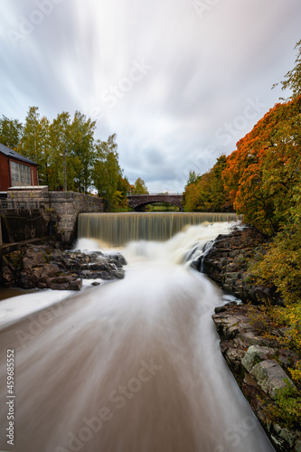 waterfall in autumn photo