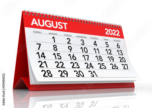 August 2022 Calendar photo