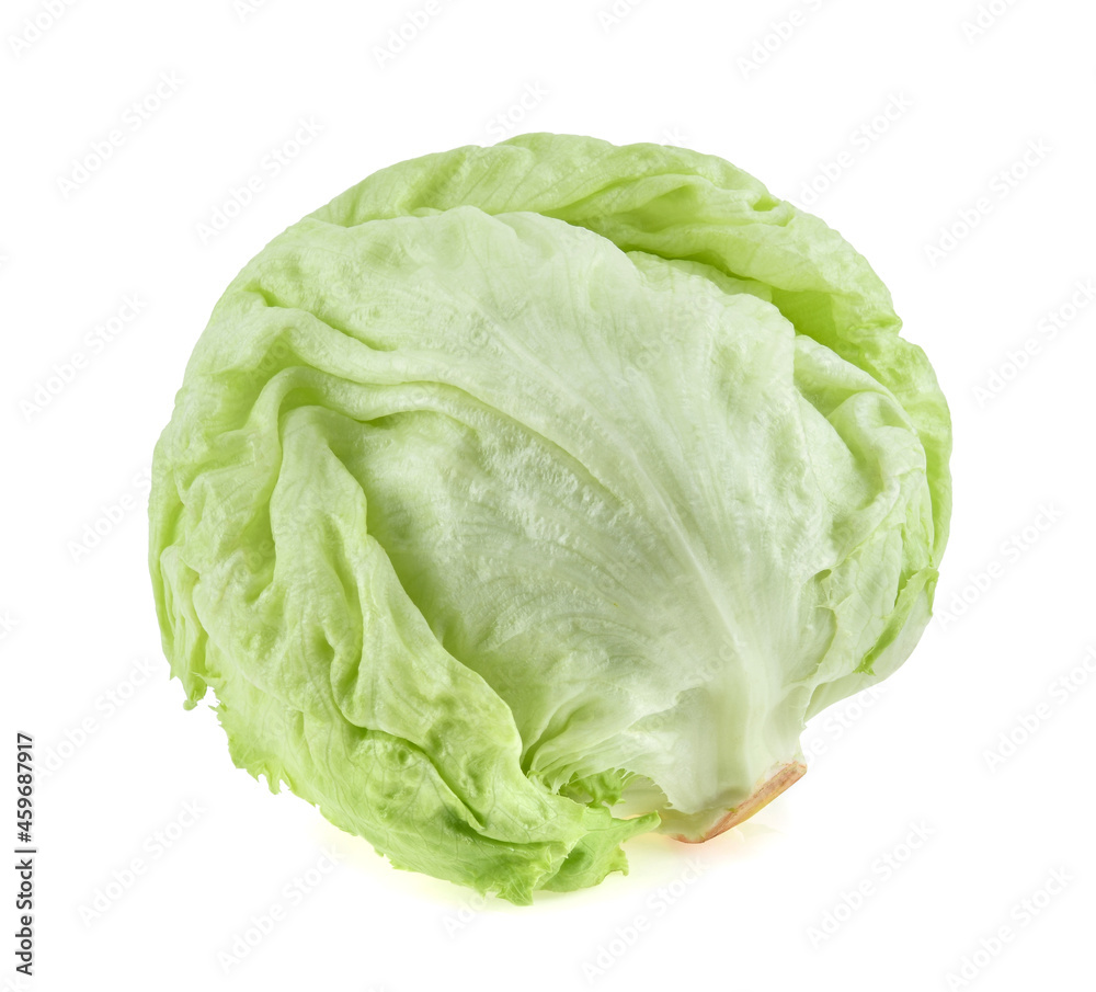 Green Iceberg lettuce on white background Green Iceberg lettuce on white background