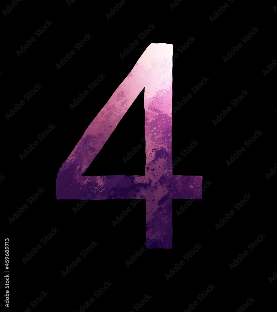 number 4 engraved on a painted abstract surface. painted illustration of a single number. a collection of element numbers. number 4 engraved on a painted abstract surface. painted illustration of a single number. a collection of element numbers.