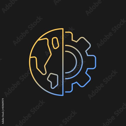 Earth science gradient vector icon for dark theme. Physical environment, solid surface inestigation. World exploration. Thin line color symbol. Modern style pictogram. Vector isolated outline drawing photo