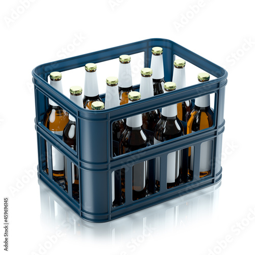 Beer transport bo%x isolated on white background 3D