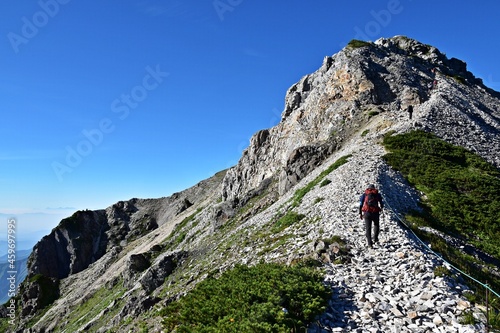 白馬岳 馬ノ背に挑む登山者