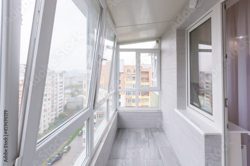 Interior photo of an empty balcony in an apartment photo