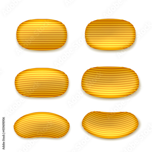 Various Potato Chips Set Isolated On White