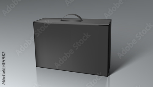 Black Clear Cardboard Box Case With Handle