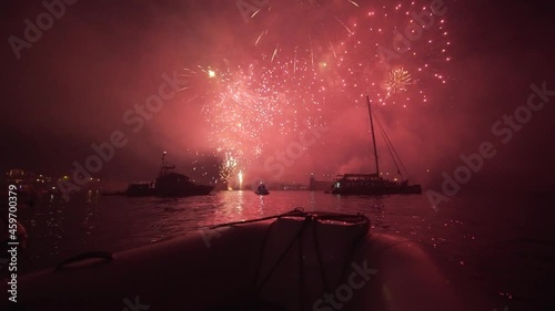 fireworks over water
