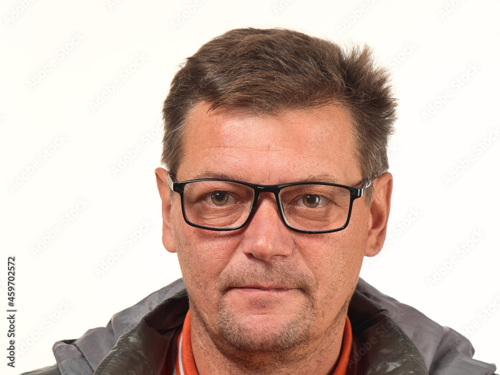 old not shaved man in glasses with facial expressions close-up old not shaved man in glasses with facial expressions close-up