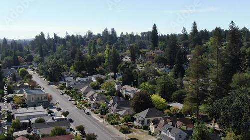 Santa Rosa, California, United States - September 19, 2021 : Aerial of Sebastopol in Western Santa Rosa, California photo