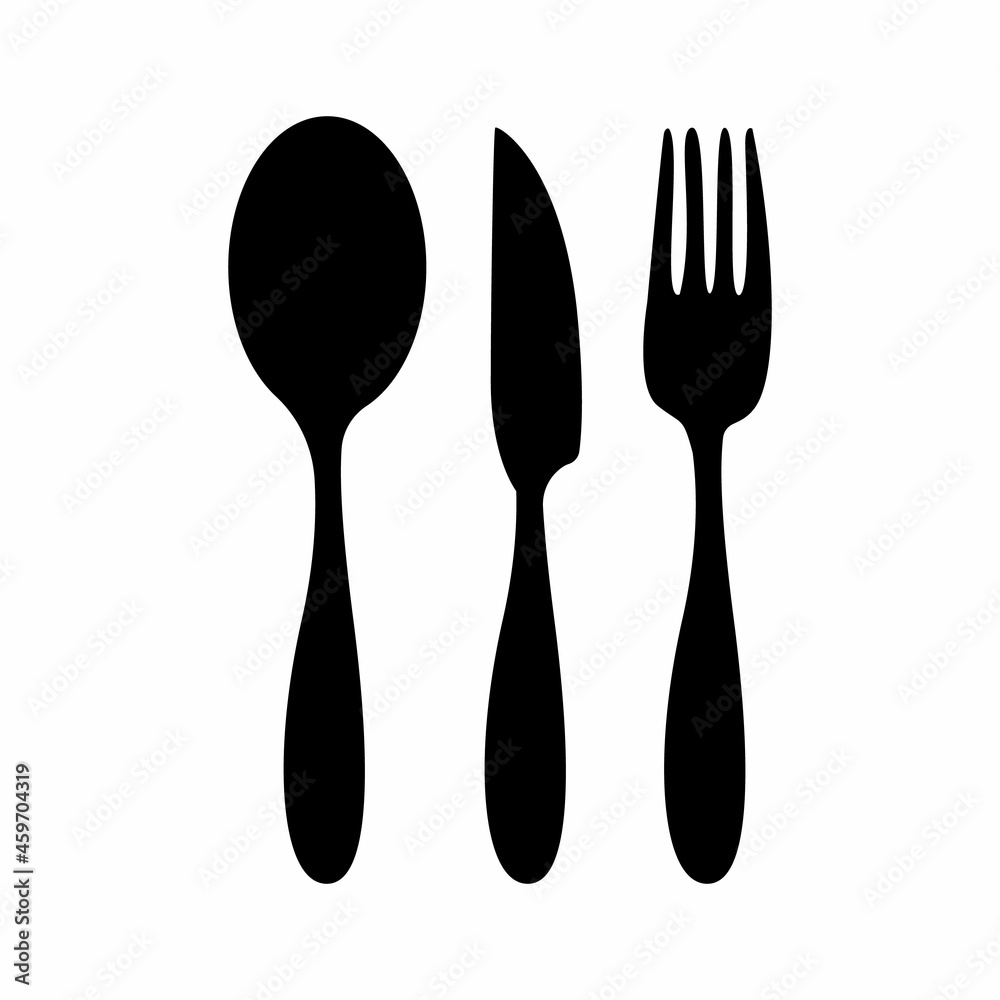 Spoon fork and knife vector glyph icon. Spoon fork and knife vector glyph icon.
