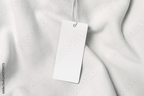 Label and Tag on white cotton hoodie mockup for design