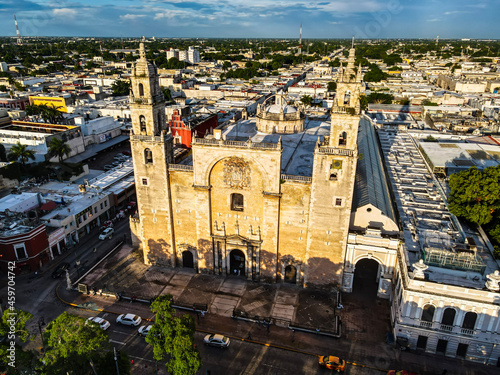 Vista aérea de la catedral de san idelfonso, Merida