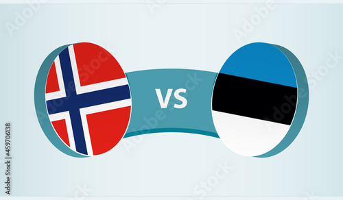 Norway versus Estonia, team sports competition concept.