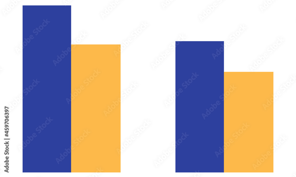 Vector illustration of flat design template double-column chart. editable colors. 5000 x 4000 pixels perfect.