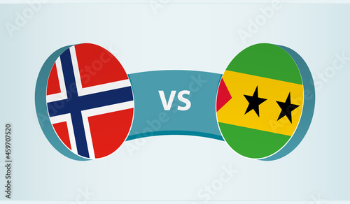 Norway versus Sao Tome and Principe, team sports competition concept.