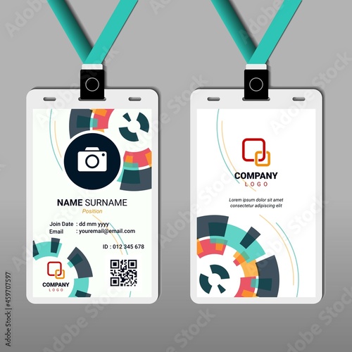 Abstract Geometric ID Card Design for Company or Business