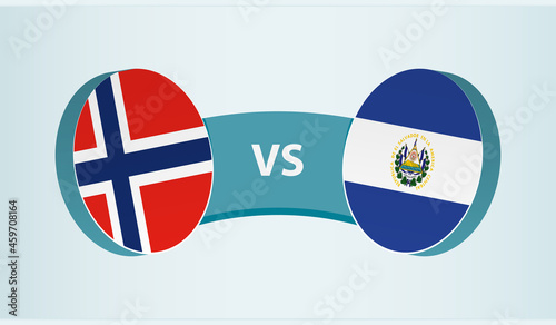 Norway versus El Salvador, team sports competition concept.