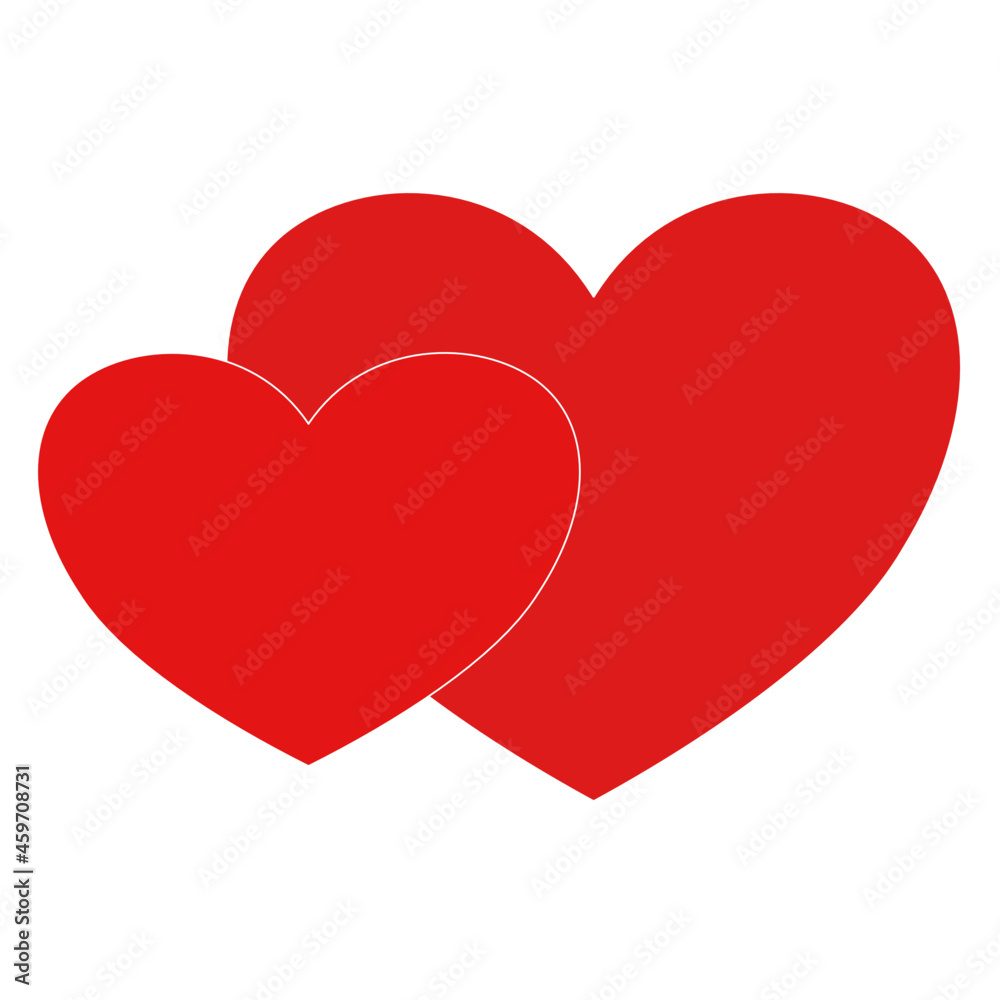 two hearts red white background image vector images