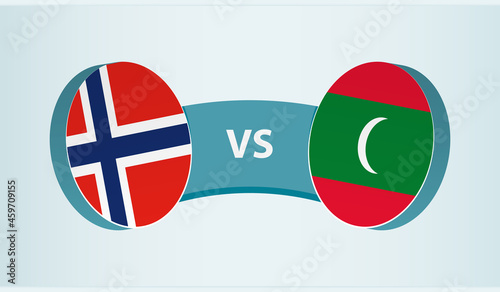Norway versus Maldives, team sports competition concept.