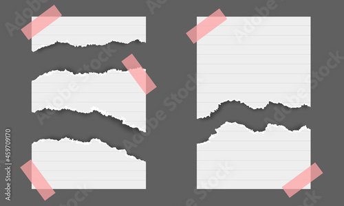 Set of torn papers vector illustration 