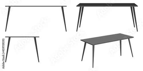 Modern cute home office table for freelancer with different pose and position
