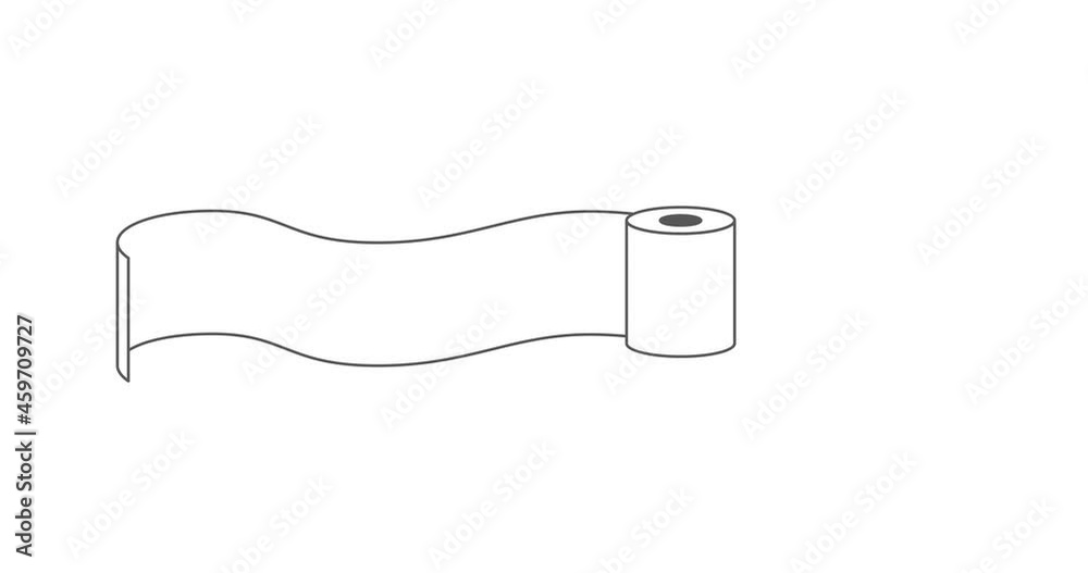 Unwound roll of toilet paper with place for text. 2d looped animation Unwound roll of toilet paper with place for text. 2d looped animation