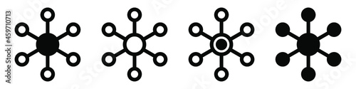 Network icon on isolated white background, vector logo of social cable element.