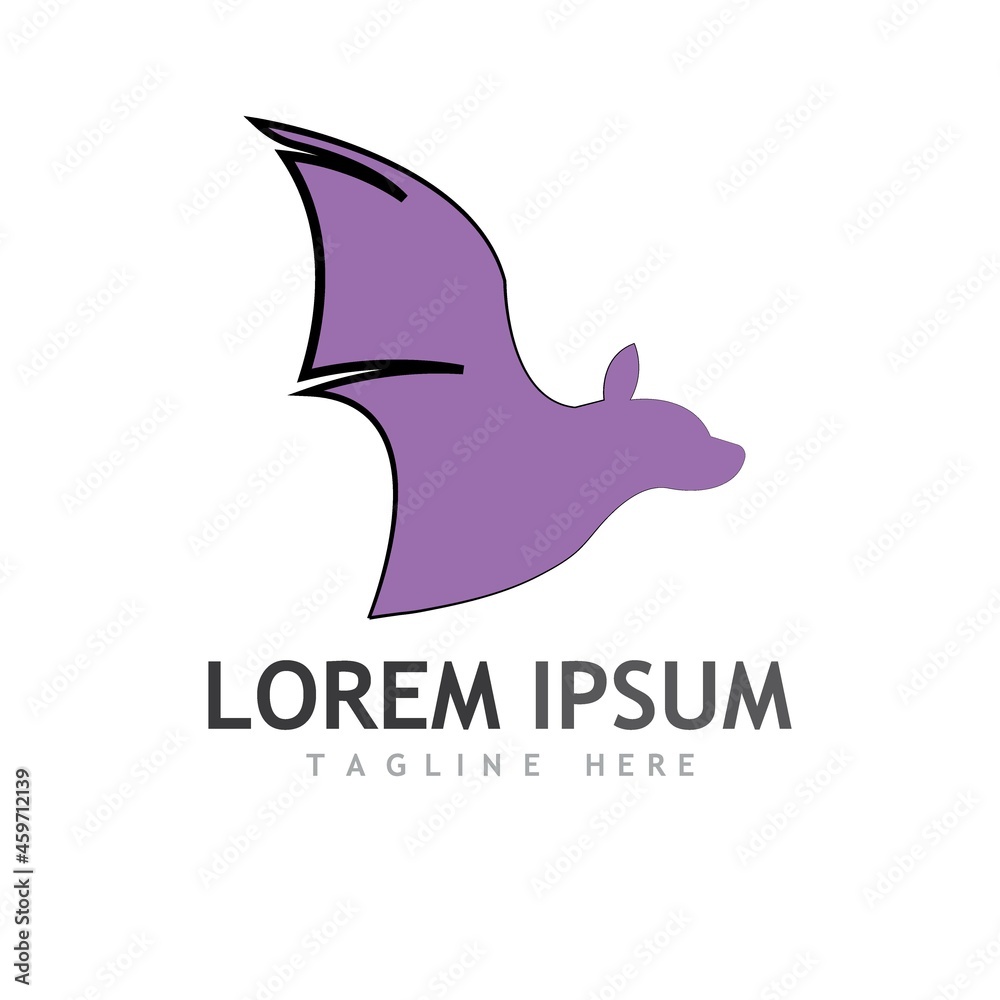 bat vector icon logo template