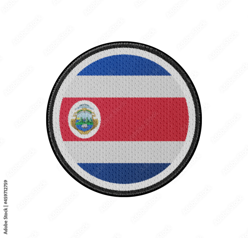 Naklejka premium 3D illustration flag of Costa Rica. Costa Rica flag isolated on white background. National symbols of Costa Rica. Flag of Costa Rica. Concept of Costa Rica.