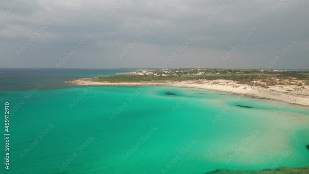 Aerial view of beautiful coastline with crystal water Aerial view of beautiful coastline with crystal water