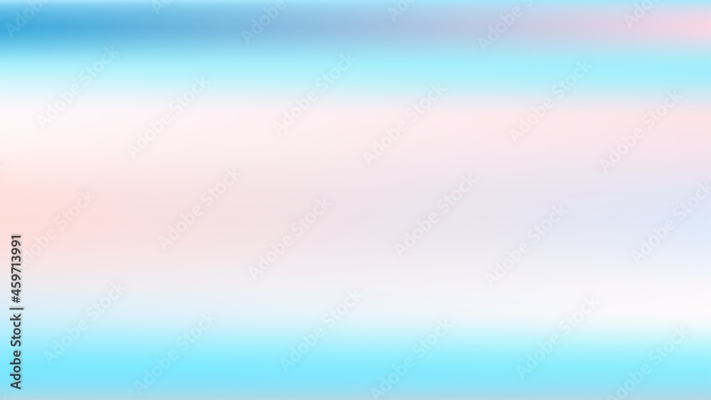 Abstract blue, pink and turquoise horizontal background for design. Smooth satin vector gradient. With pink highlights.