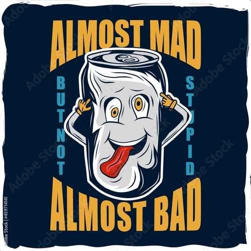 Cartoon funny face can, AI format