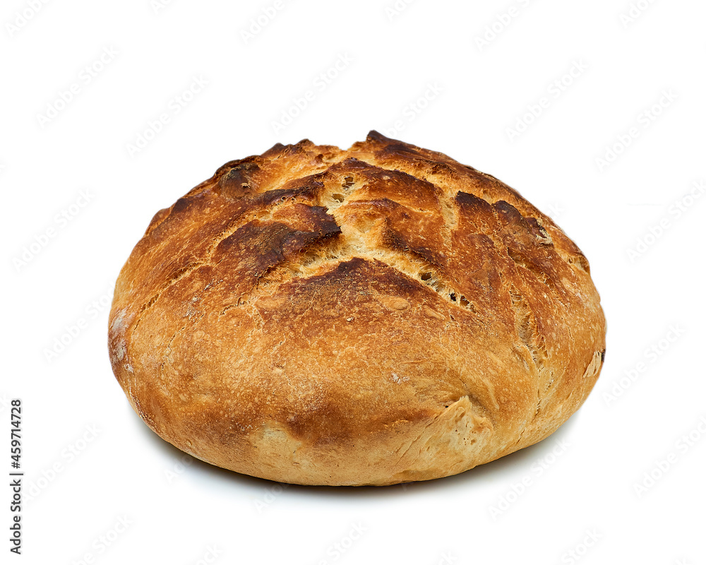 Freshly backed homemade bread isolated on white background Freshly backed homemade bread isolated on white background