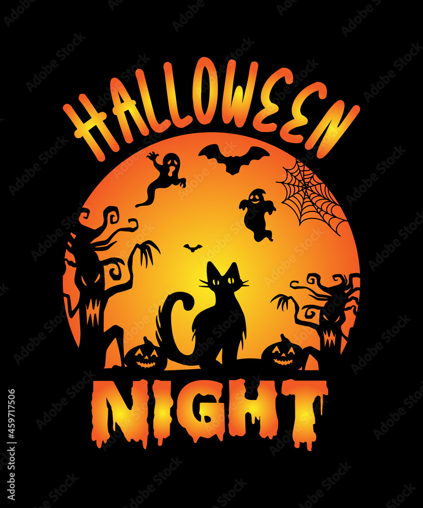 Halloween night t shirt design for halloween day,halloween t shirt design