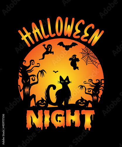 Halloween night t shirt design for halloween day,halloween t shirt design photo
