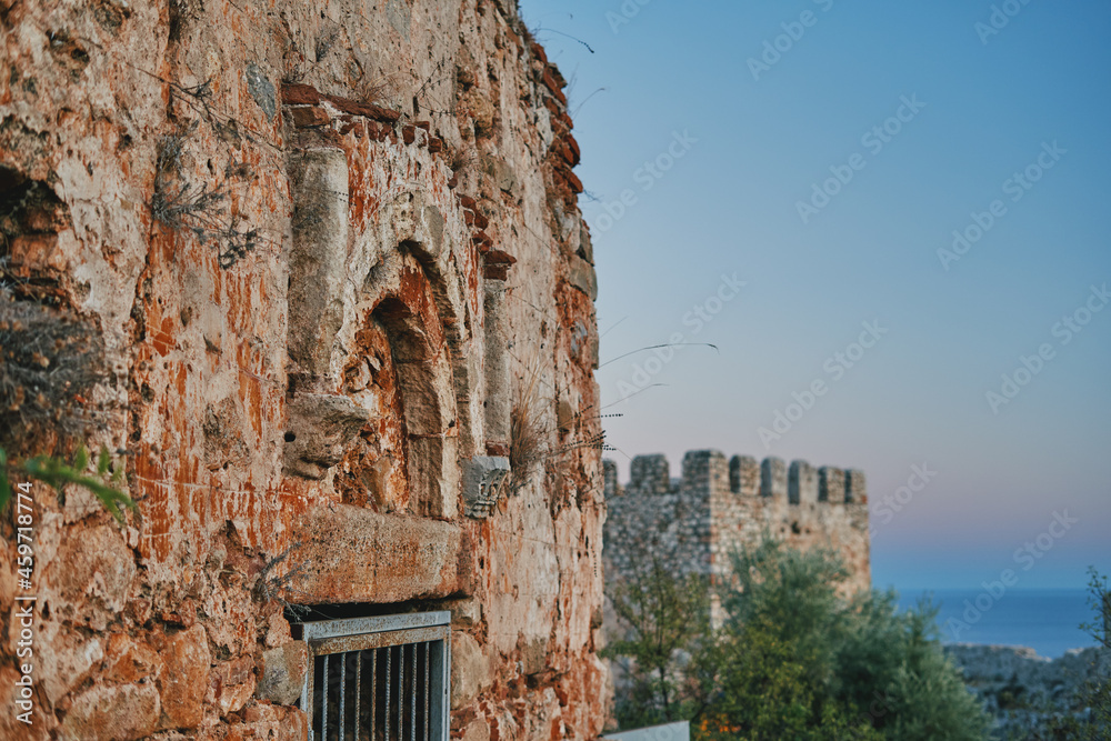 Fortress walls of an ancient fortress. Turkey, Alanya.