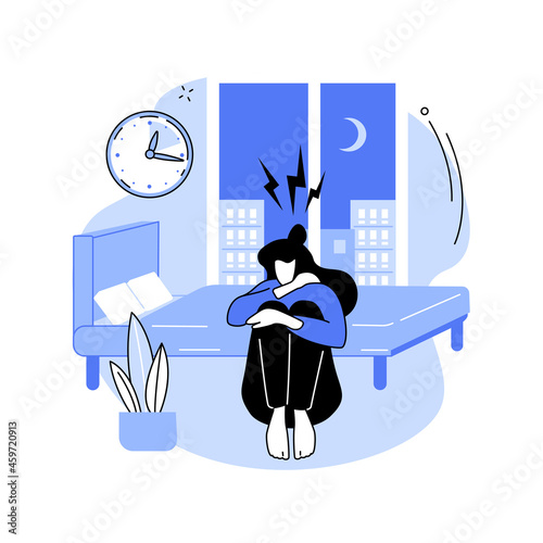 Sleep behavior disorder abstract concept vector illustration.