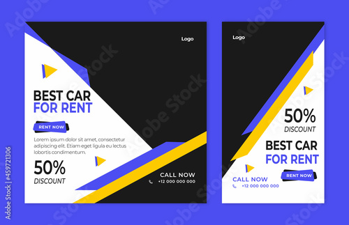 Car rental promotion social media instagram post banner template