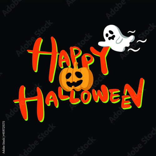 vector happy halloween  text banner 
