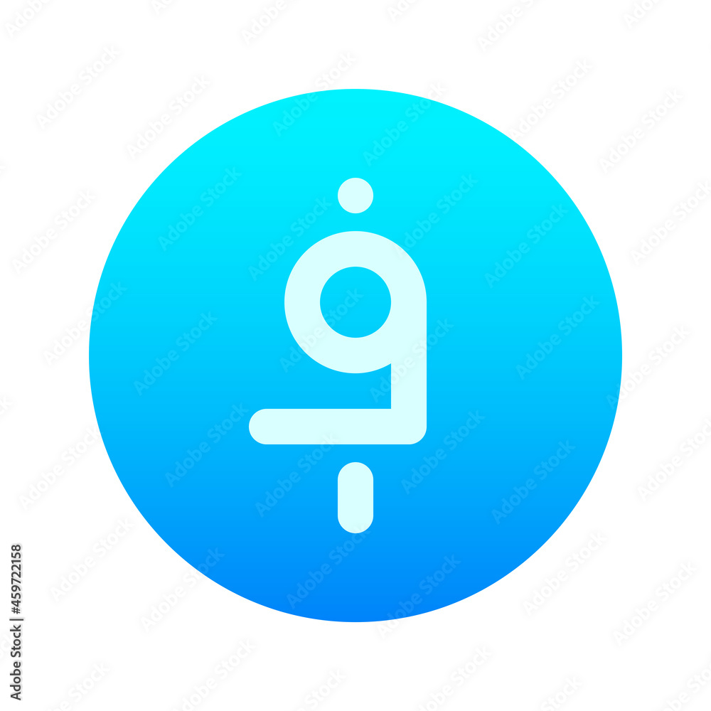 Illustration vector graphic icon of Afghanistan Afghani currency. Gradient Style Icon. Vector illustration isolated on white background. Perfect for website or application design.
