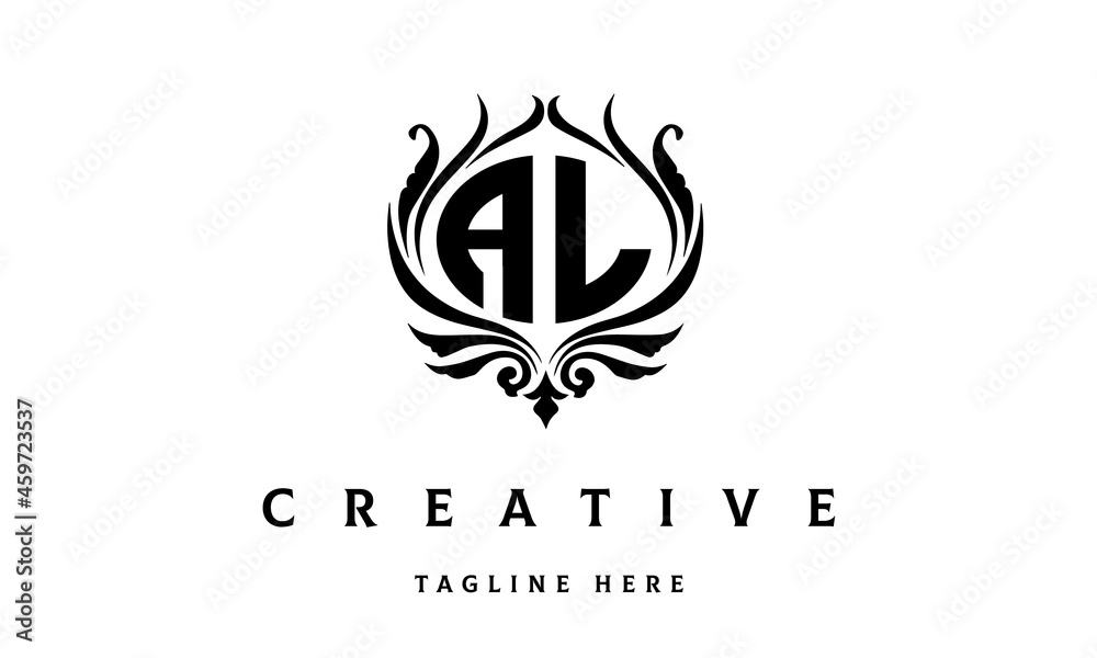 AL circle luxury latter logo vector AL circle luxury latter logo vector