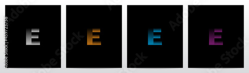 Lines Vertical Letter Logo Design E