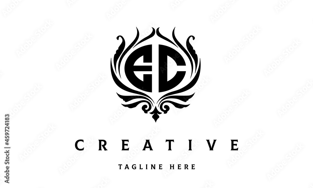 EC circle luxury latter logo vector EC circle luxury latter logo vector