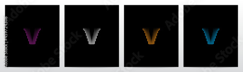 Lines Vertical Letter Logo Design V