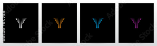 Lines Vertical Letter Logo Design Y
