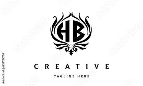 HB circle luxury latter logo vector