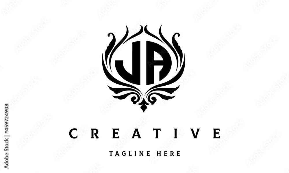 Obraz premium JA circle luxury latter logo vector