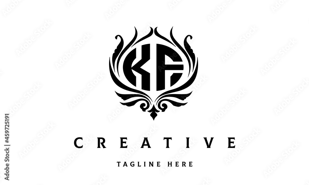KF circle luxury latter logo vector