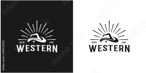 illustration abstract western hat, cowboy hat