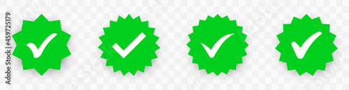 Green check mark icon. Check mark vector icon. Checkmark Illustration. Vector symbols set ,green checkmark isolated on white background. Correct vote choise isolated symbol.